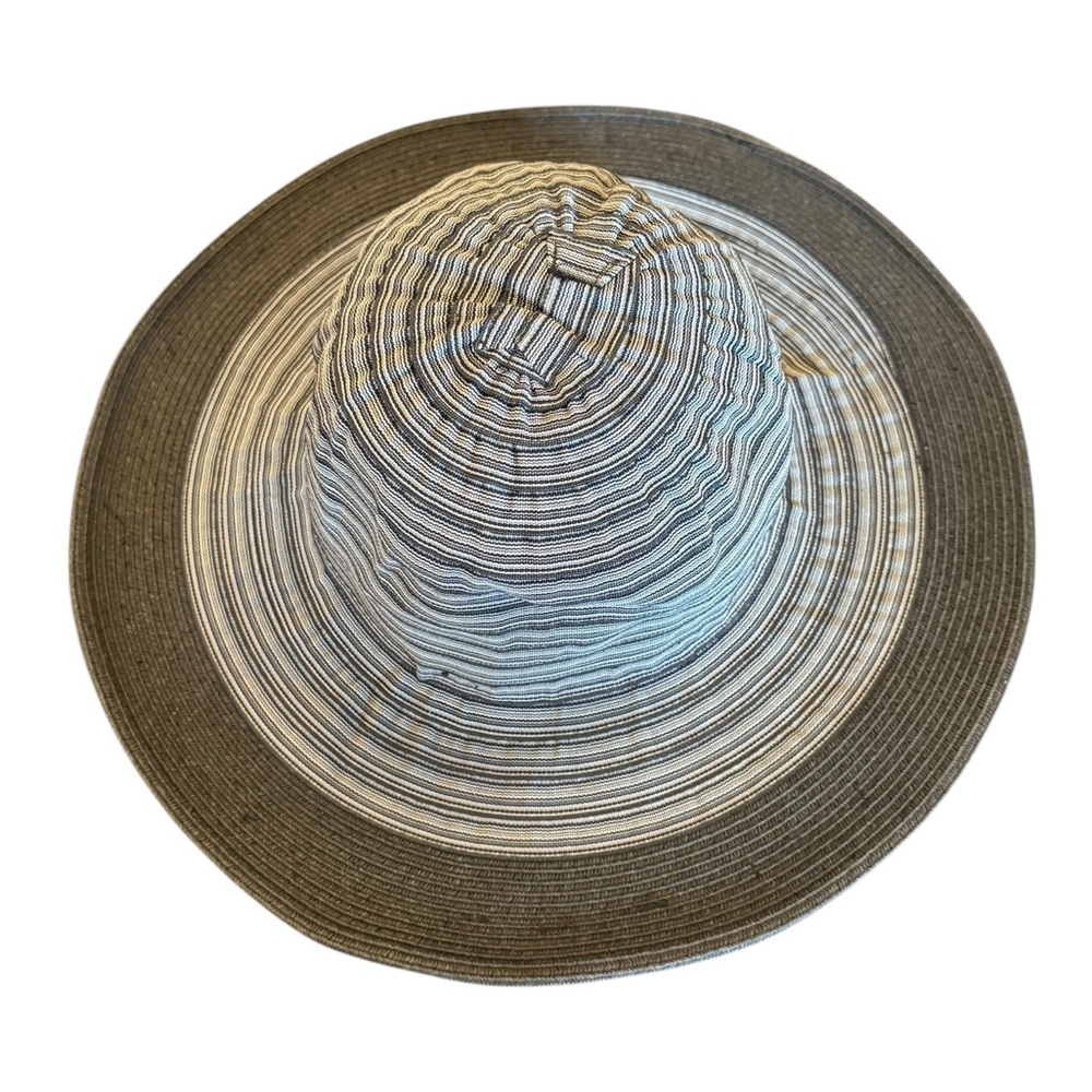Panama Jack Striped Wide Brim Black Striped Hat - Picture 8 of 9